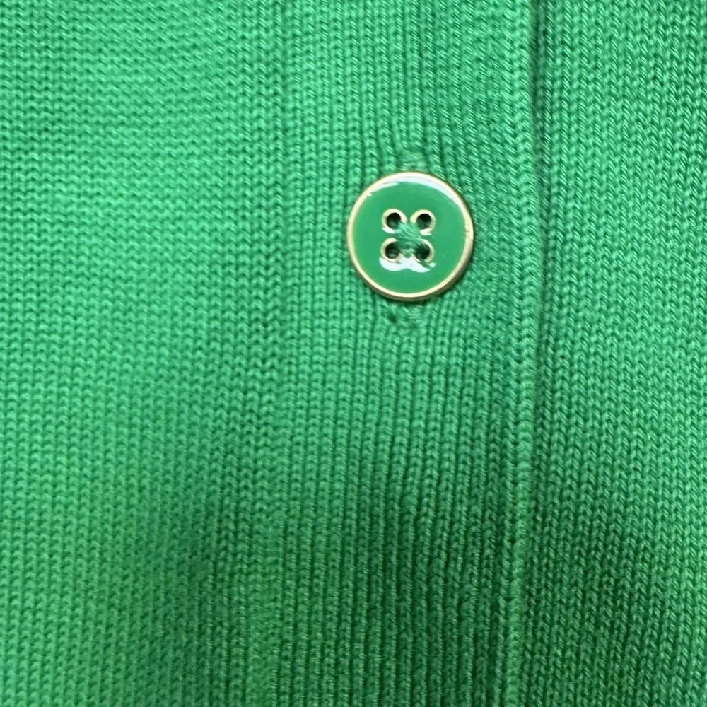 Talbots Petite Medium Green Cardigan Sweater Button Front Long Sleeve Preppy - Picture 6 of 13